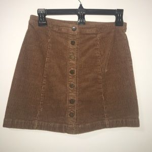 button up corduroy skirt